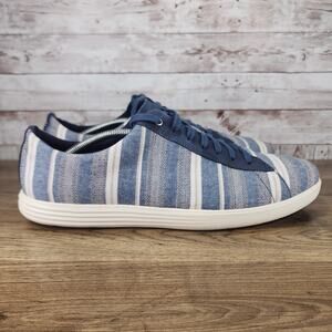 Cole Haan Mens Grand Crosscourt Striped Knit Oxford Sneakers Blue White Size 13
